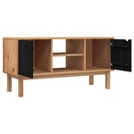 vidaXL Meuble TV OTTA 113 5 x 43 x 57 cm Noir Bois de pin massif