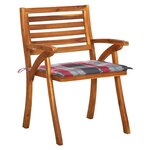 vidaXL Chaises de jardin avec coussins 4 Pièces Bois de teck solide