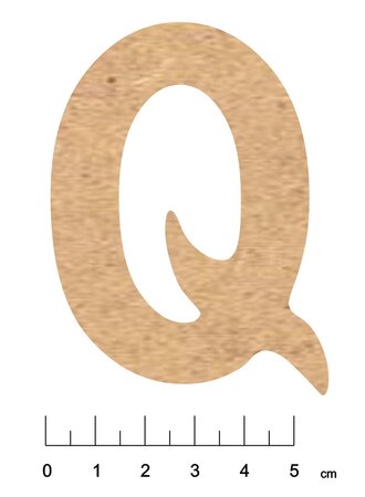 Alphabet en bois MDF adhésif 7 5cm Lettre Q