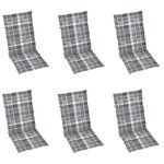 vidaXL Chaises inclinables de jardin lot de 6 et coussins Bois acacia