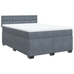 vidaXL Sommier à lattes de lit et matelas Gris foncé 160x200cm Velours
