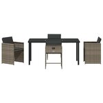 vidaXL Ensemble de salle à manger pour jardin 5 Pièces Gris Poly rotin