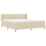 vidaXL Lit à ressort avec matelas - Crème  180 x 200 cm Tissu