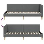vidaXL Cadre de lit d'angle Autre Gris foncé 90 x 200 cm