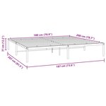 vidaXL Cadre de lit métal sans matelas blanc 180x200 cm