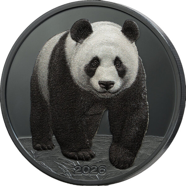 Monnaie PANDA Silver Shadow 1 Oz Argent 5$ Barbados 2026