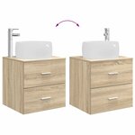 vidaXL Vanité de lavabo mural Chêne Sonoma 49 5 x 44 5 x 66 cm