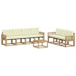 vidaXL Ensemble de canapés d'extérieur 8 pc Blanc et crème