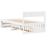 vidaXL Cadre de lit sans matelas blanc 100x200 cm bois de pin massif