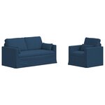 vidaXL Ensemble de Canapés 2 pc Bleu tissu