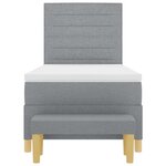 vidaXL Lit à ressorts avec matelas Gris clair 100 x 200 cm tissu