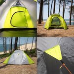 SURPASS - Tente de camping - 3 personnes - Vert & Gris