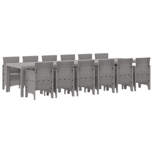 vidaXL Ensemble de salle à manger pour jardin 13 Pièces Gris clair