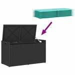 vidaXL Banc de rangement extérieur coussin noir 100 cm résine tressée