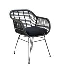 4 Fauteuils de jardin noirs TRIESTE