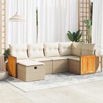 vidaXL Salon de jardin avec coussins 6 Pièces beige résine tressée