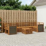 vidaXL Ensemble de canapés d'extérieur 8 Pièces Naturel