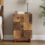 vidaXL Cabinet de chevet avec tiroir Bois ancien 43 x 41 x 66 5 cm
