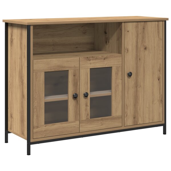 vidaXL Buffet en chêne artisanal 100x35x75 cm en bois d'ingénierie