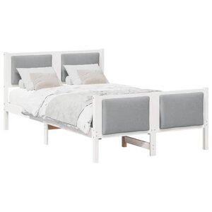 vidaXL Cadre de lit avec tête de lit Gris clair 120 x 190 cm tissu