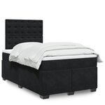 vidaXL Sommier à lattes de lit avec matelas noir 120x190 cm velours