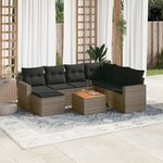 vidaXL Salon de jardin 8 Pièces avec coussins gris résine tressée
