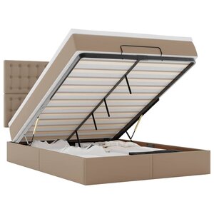 vidaXL Cadre de lit ottoman et matelas cappuccino 140x200cm similicuir