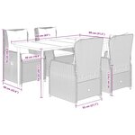 vidaXL Ensemble à manger de jardin 5 Pièces et coussins marron poly rotin