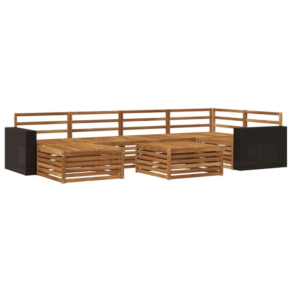 vidaXL Ensemble de canapés d'extérieur 7 pc Naturel
