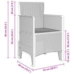 vidaXL Chaises de Jardin 4 Pièces Anthracite en Rotin Poly