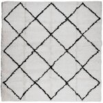 vidaXL Tapis shaggy à poils longs moderne crème et noir 120x120 cm