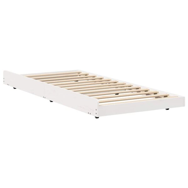 vidaXL Cadre de lit Blanc 75 x 190 cm Pin massif
