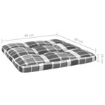 Vidaxl coussins de palette 2 pièces motif à carreaux gris tissu