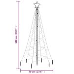 vidaXL Sapin de Noël avec piquet Blanc froid 200 LED 180 cm