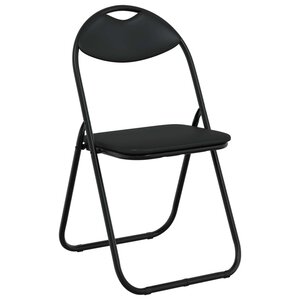 vidaXL Chaise pliante 8 pc Simili cuir Noir 48 x 43 5 x 81 cm