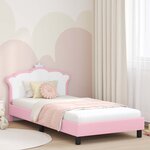 vidaXL Cadre de lit pour enfants avec tête de lit Rose 90 x 190 cm PU