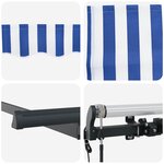 vidaXL Auvent Rétractable Bleu 400 x 200 cm tissu