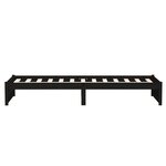 vidaXL Cadre de lit Noir Bois massif 75x190 cm Petit simple