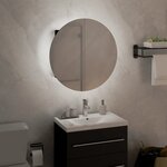 vidaXL Armoire de salle de bain miroir rond et LED Noir 40x40x17 5 cm