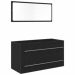 vidaXL Cabinet de Lavabo Chêne noir 90 x 45 x 1.5 cm Bois d'ingénierie