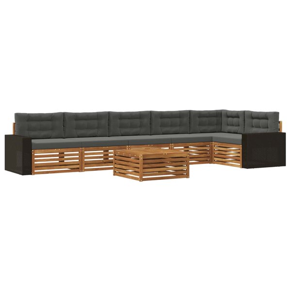 vidaXL Ensemble de canapés d'extérieur 7 pc Naturel et Anthracite