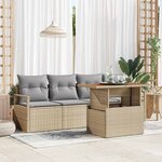 vidaXL Ensemble de canapé de jardin 5 Pièces beige et gris clair
