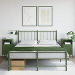 vidaXL Tables de chevet 2 Pièces vert olive 36x39x68 cm