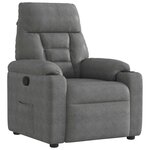 vidaXL Fauteuil inclinable gris foncé tissu microfibre