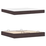 vidaXL Cadre de lit avec stockage Marron foncé 200 x 200 cm tissu