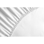 Drap housse 160 x 200 cm + 30 cm bonnet - microfibre - 82 g - Blanc