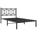 vidaXL Cadre de lit métal sans matelas avec tête de lit noir 107x203cm