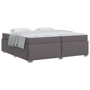 vidaXL Cadre de lit avec matelas Gris 200 x 200 cm tissu