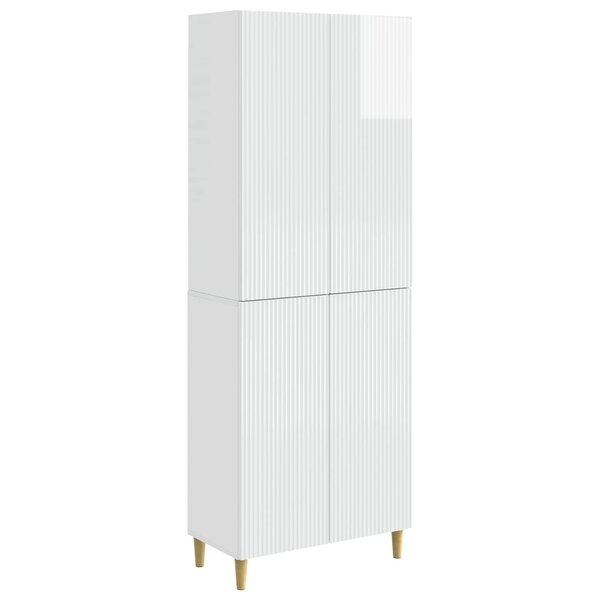 vidaXL Ensemble de Meubles 2 Pièces Blanc brillant 66 x 34 5 x 90 cm