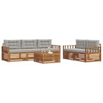 vidaXL Ensemble de canapés d'extérieur 6 Pièces Gris Naturel et Clair